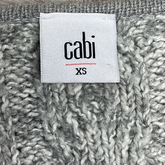 CAbi | Horizon Grey V-Neck Oversized Chunky Knit Sweater, #3848 - Picture 11 of 12